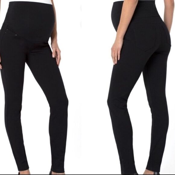 LIVERPOOL Leggings Maternity NEW Stretch Jeans Pockets Black Size 4/27 - Picture 12 of 12